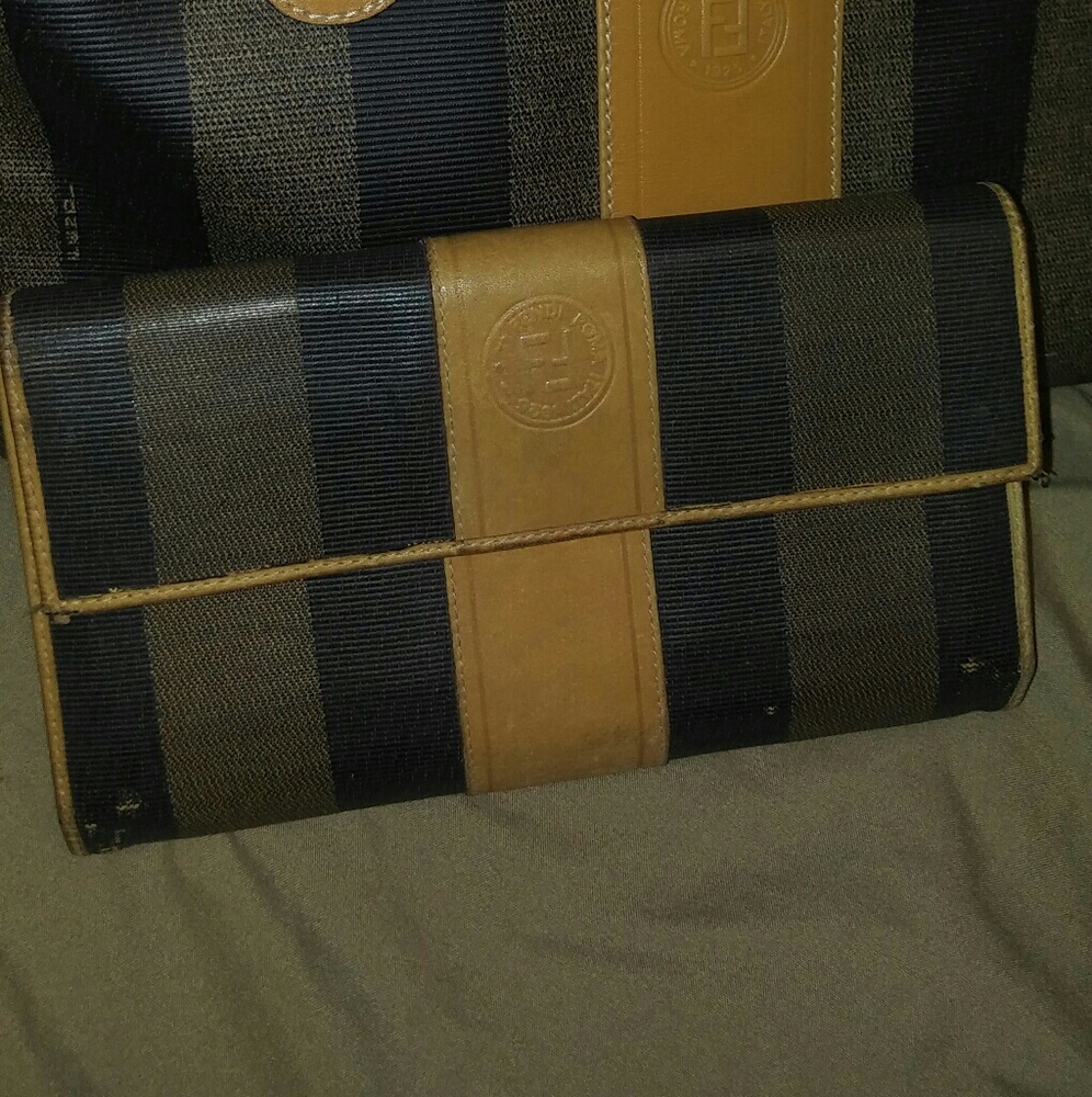 Fendi Vintage Pequin striped wallet